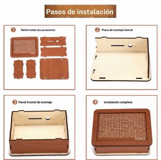 Hucha de madera con tabla de ahorro