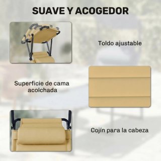 Tumbona Jardín con Toldo Ajustable