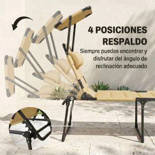 Tumbona Jardín con Toldo Ajustable