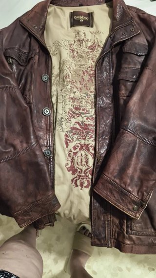 Chaqueta de piel Oakwood marrón