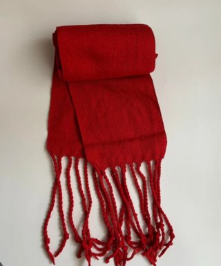 Fajín rojo con flecos
