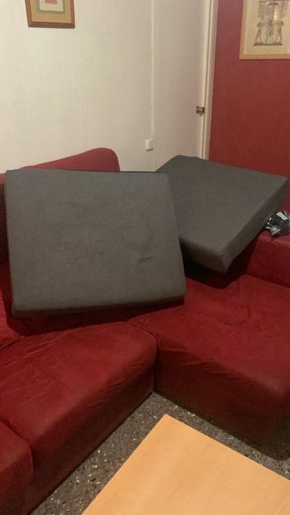 Sofá 2 plazas gris tela
