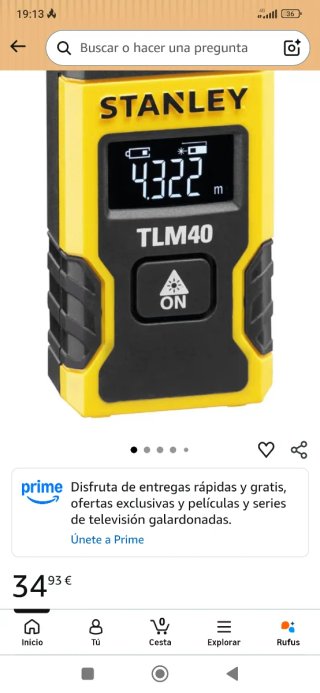 Metro Láser Stanley TLM40 12m