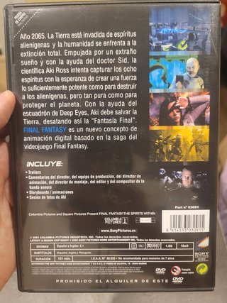 DVD Final Fantasy La Fuerza Interior