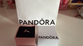 Anillo Pandora Rosa y Plateado