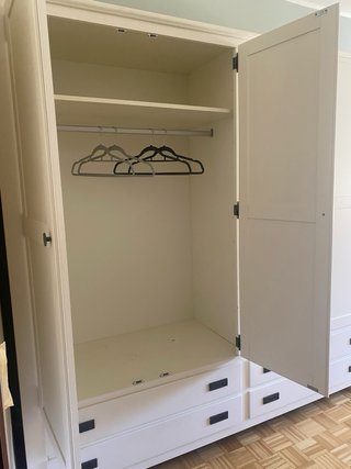 Armario blanco 4 puertas con cajones