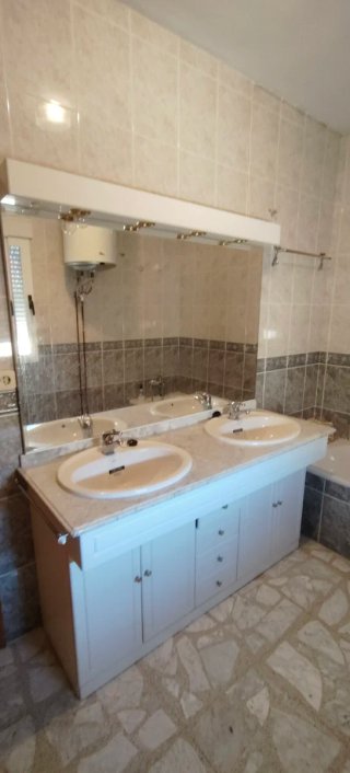 Mueble de baño doble lavabo mármol