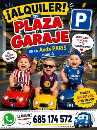 Alquiler plaza garaje Avda Paris 4