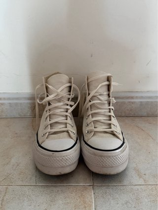 Converse All Star Plataforma Blanco T.39