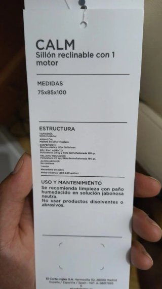 Sillón Eléctrico Tapizado El Corte Inglés