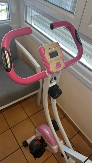 Bicicleta Estática Rosa Plegable