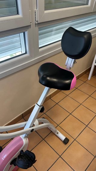 Bicicleta Estática Rosa Plegable