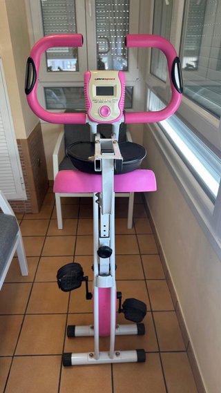 Bicicleta Estática Rosa Plegable