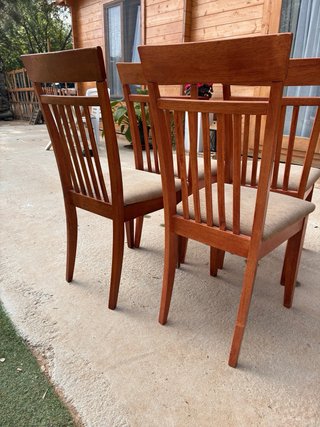 Pack 4 Sillas Comedor Madera Tapizadas