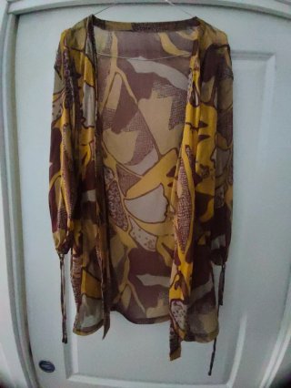 Completo donna top con blazer fantasia