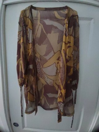 Completo donna top con blazer fantasia