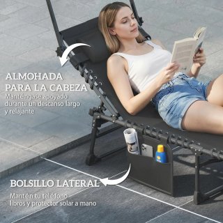 Set 2 Tumbonas Plegables con Reposacabezas