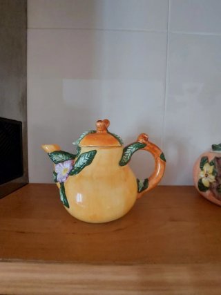 Conjunto 2 Teteras Cerámica Naranja y Amarillo