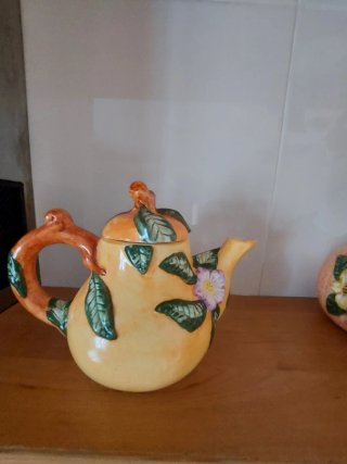 Conjunto 2 Teteras Cerámica Naranja y Amarillo