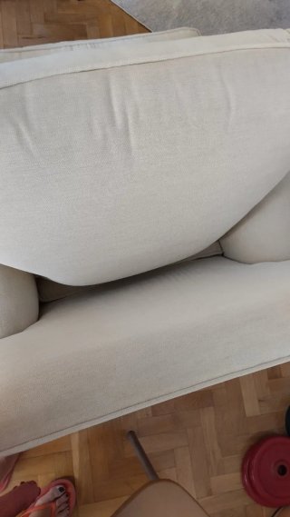 Sillón individual beige tela