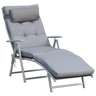 Tumbona Plegable Jardín Respaldo Ajustable
