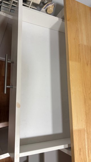Mueble auxiliar cocina blanco encimera madera