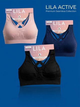 Pack 3 Sujetadores Deportivos L/XL Lila Active