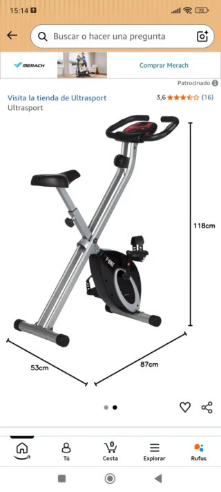 Bicicleta Estática Ultrasport F-BIKE