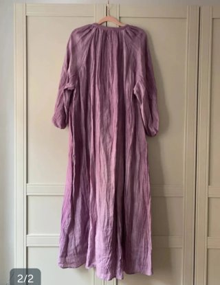 Vestido largo Zara lino morado