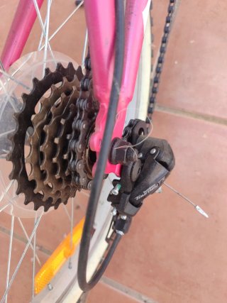 Bici niña 20 rosa y blanca