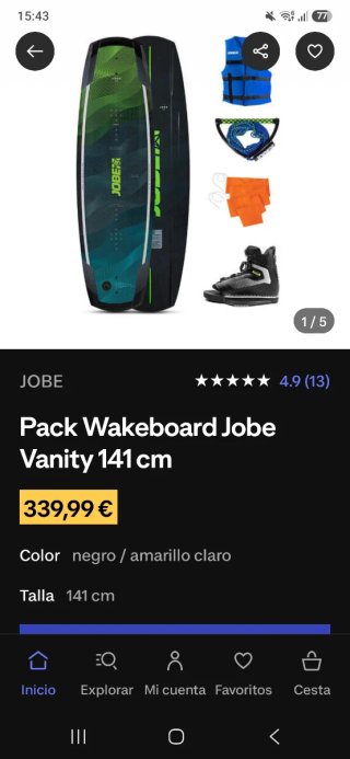 Tabla Wakeboard Jobe Vanity + Accesorios