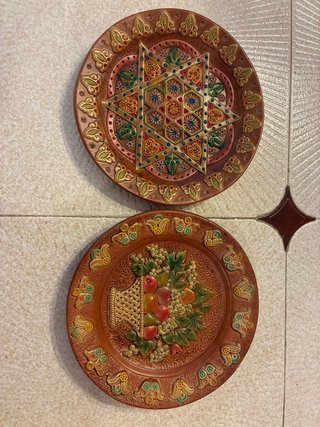 Pareja Platos Decorativos Cerámica Jesús María