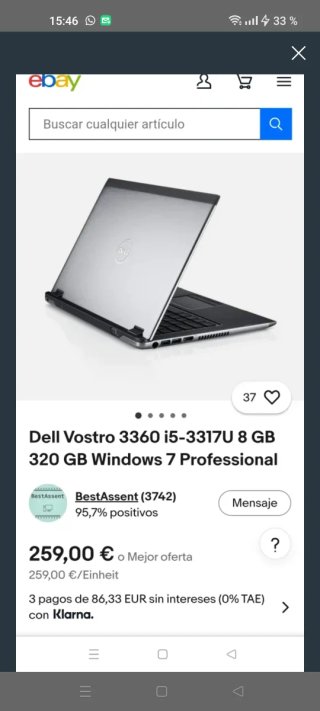 Dell Vostro 3360 i5-3317U 8GB RAM