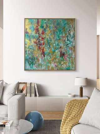 Cuadro abstracto moderno (80cm x 80cm).