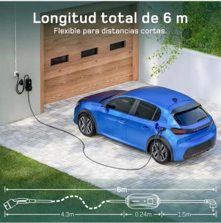 Cargador Coche Eléctrico 6m Tipo 2