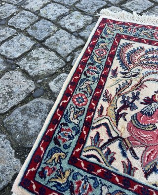 Preciosa alfombra persa anudada a mano Ghoum