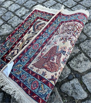 Preciosa alfombra persa anudada a mano Ghoum
