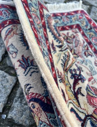 Preciosa alfombra persa anudada a mano Ghoum