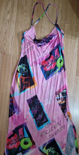Vestido Midi Desigual Street Art Rosa | Slim Fit