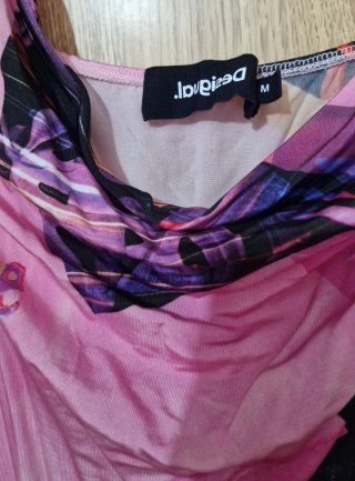 Vestido Midi Desigual Street Art Rosa | Slim Fit