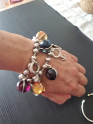 Pulsera Uno de 50 Multicolor y Plata