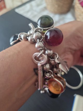 Pulsera Uno de 50 Multicolor y Plata