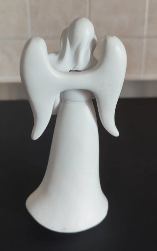 Statua Angelo Gesso con Stella Dorata