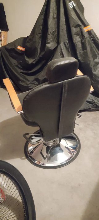 Sillón Barbería Retro Polipiel Negro Reparar
