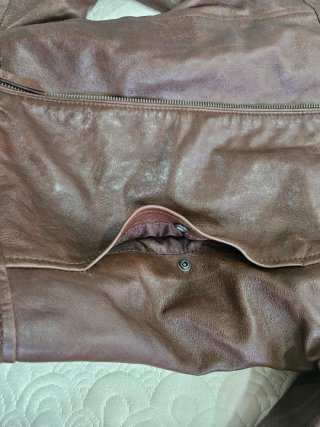 Chaqueta de piel marrón Zara