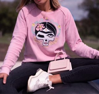 Sudadera Aire Retro Rosa Frida Kahlo