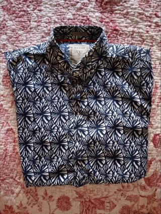 Camicia uomo GUESS fantasia blu e bianca