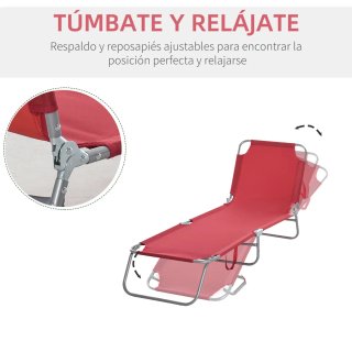 Tumbona Jardín Plegable Respaldo Ajustable