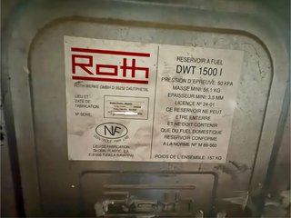Depósito Gasóleo 1500L Roth Doble Pared