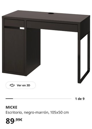 Escritorio MICKE Ikea Negro-marrón
